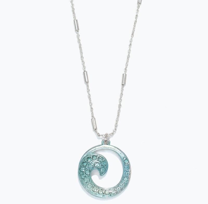 Necklace-Aqua Wave with Crystals