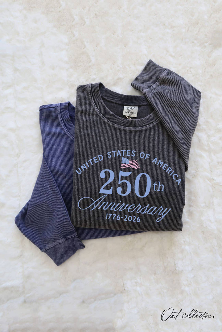 UNITED STATES OF AMERICA Cropped Thermal Vintage Pullover