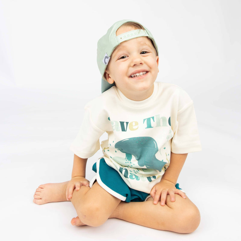 Happiness Comes In Waves Coastal Baby and Kids Snapback Hat