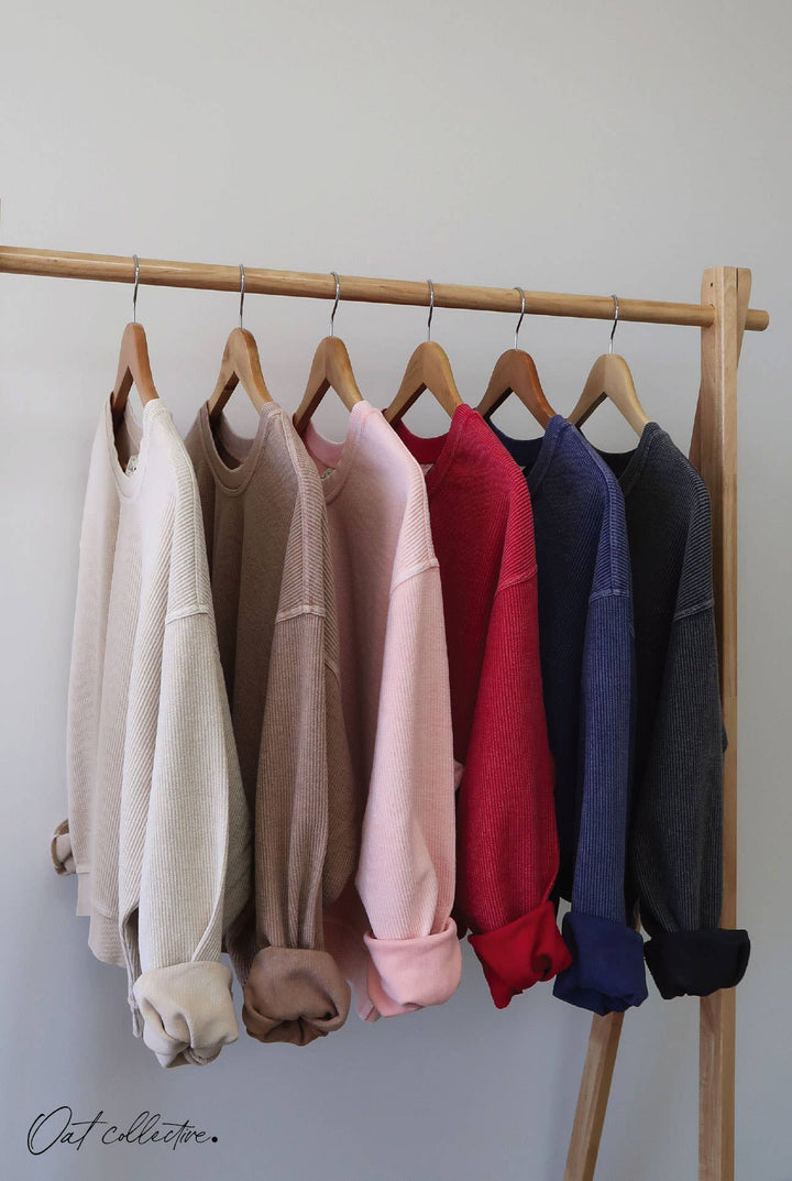 UNITED STATES OF AMERICA Cropped Thermal Vintage Pullover