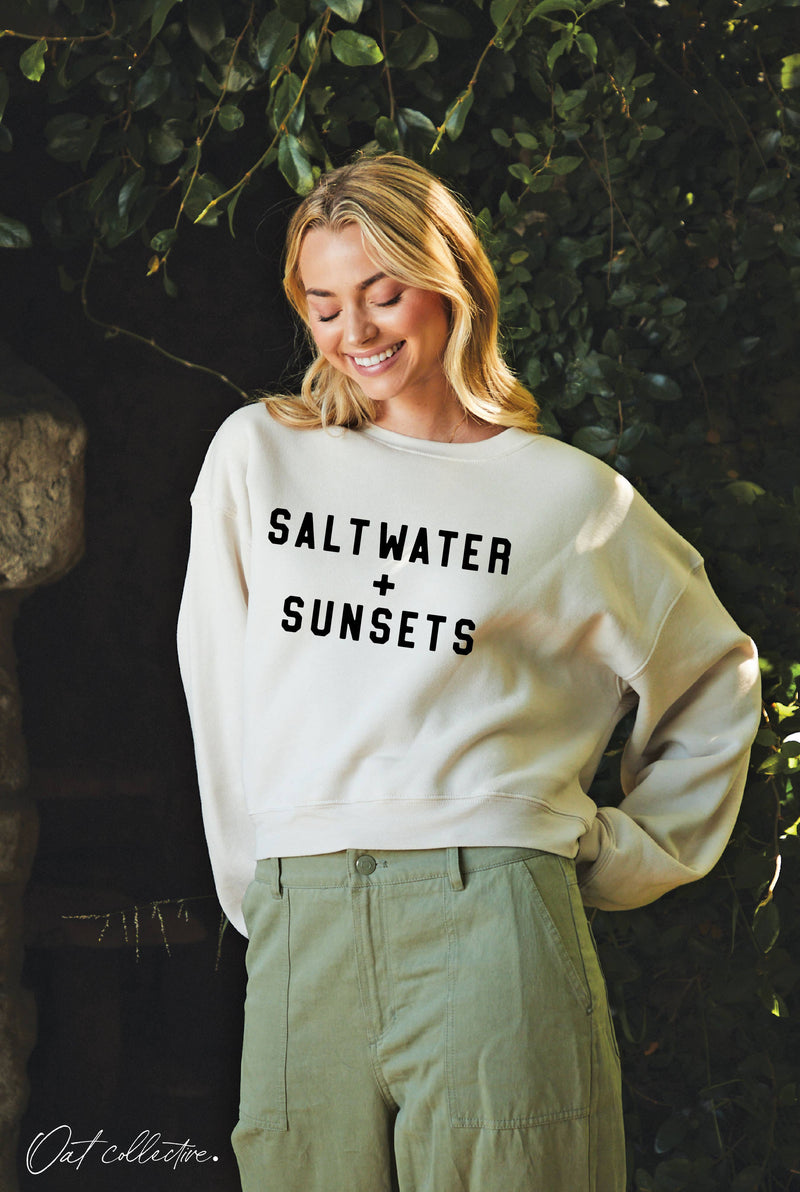 SALT WATER AND SUNSETS Mid Graphic Sweatshirt