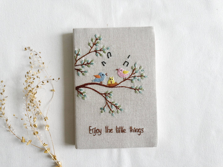 Handmade Journal with Cute Embroidery &amp; Inspirational Quote, Collection Rory ✅