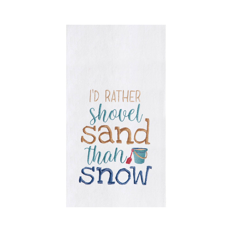 Christmas Shovel Sand Than Snow Coastal Kitchen Towel