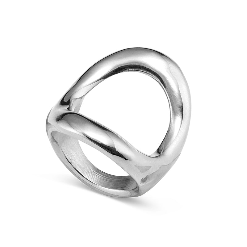 UNOde50 Ring with large central oval - Sterling Silver