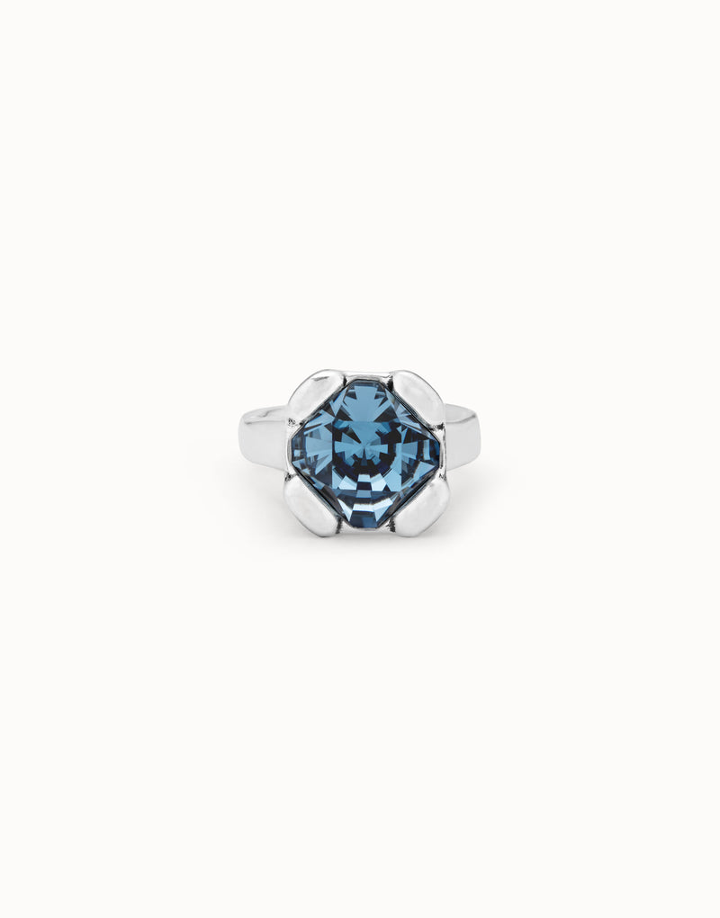 UNOde50 Ring with blue crystal - Sterling Silver