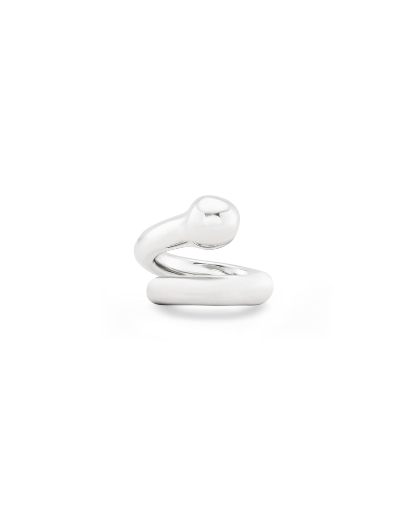 UNOde50 Open ring with a sphere - Silver