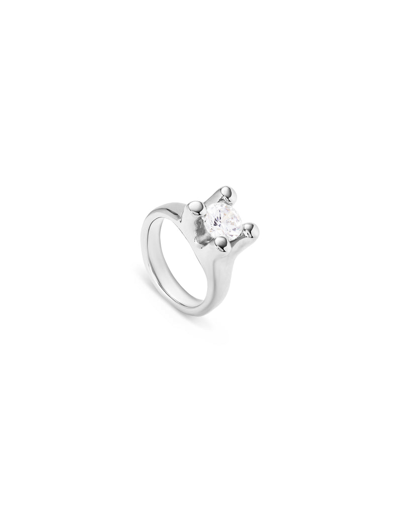 UNOde50 Ring with white cubic zirconia - Sterling Silver