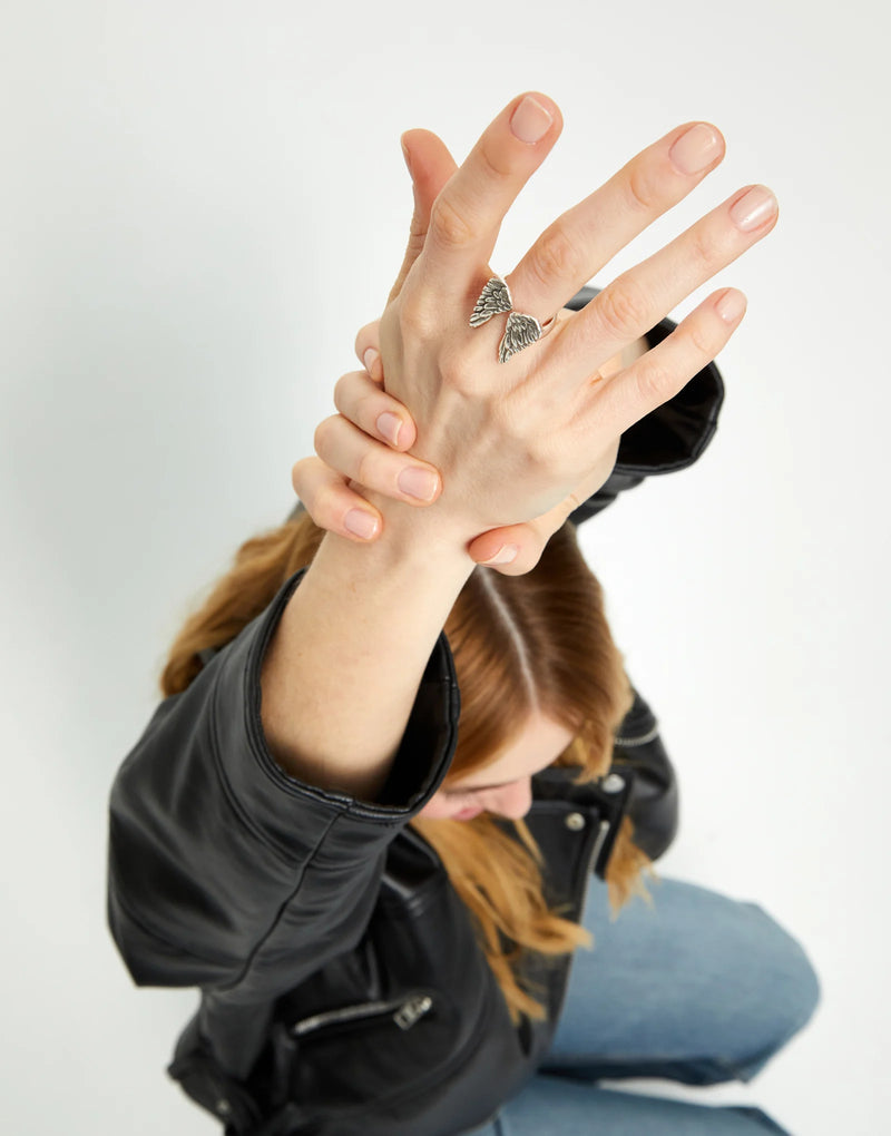 UNOde50 Ring with wing design - Sterling Silver