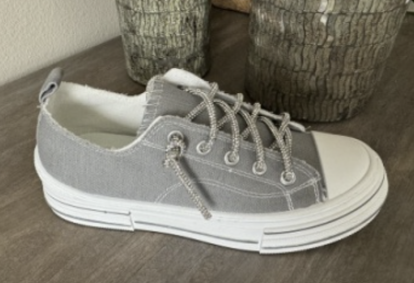 Aman Tennis Shoes with Glitter Shoe Laces - Grey