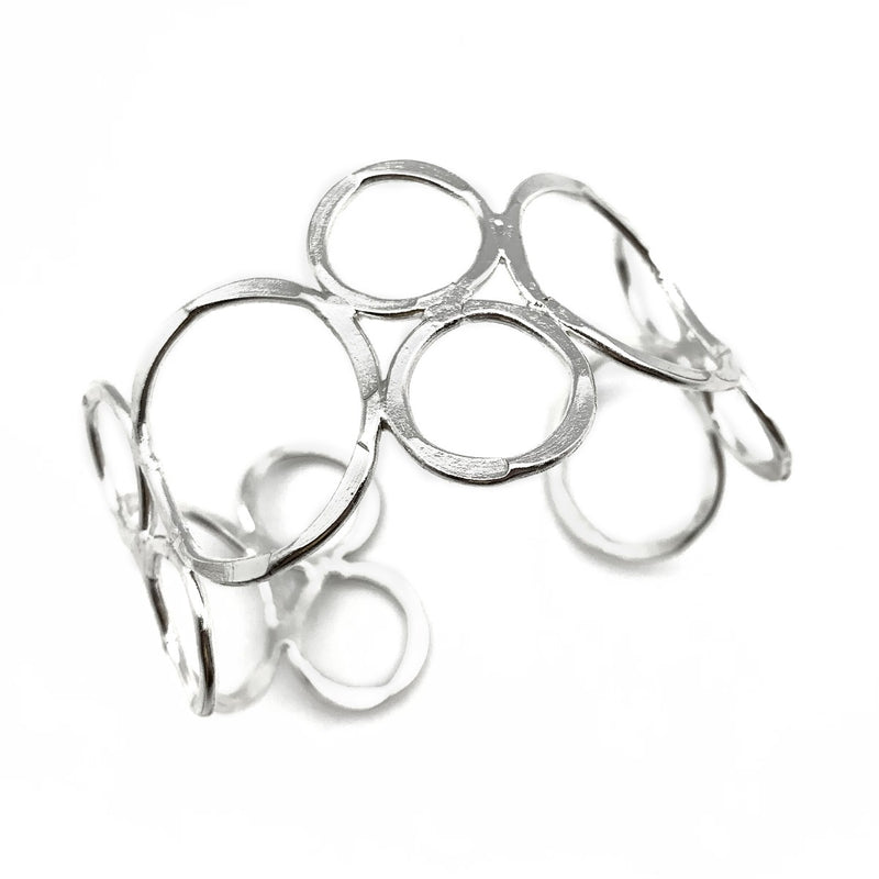 Anju Silverplated Circles Cuff Bracelet