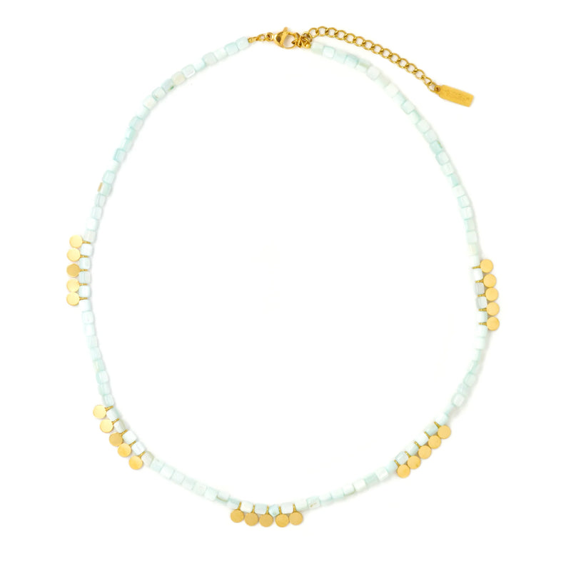 Salty Cali - Lucky Pennies Necklace - Light Blue