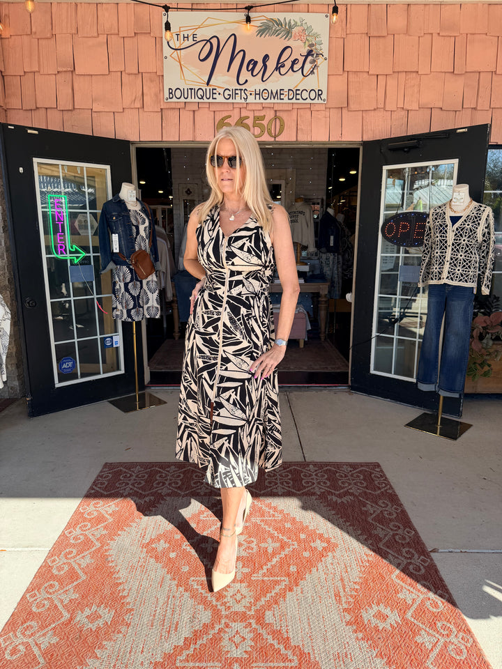 Charlie B Printed Cotton Voile Front-Zip Maxi Dress - Luna