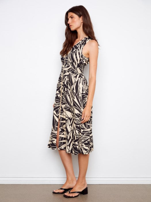 Charlie B Printed Cotton Voile Front-Zip Maxi Dress - Luna