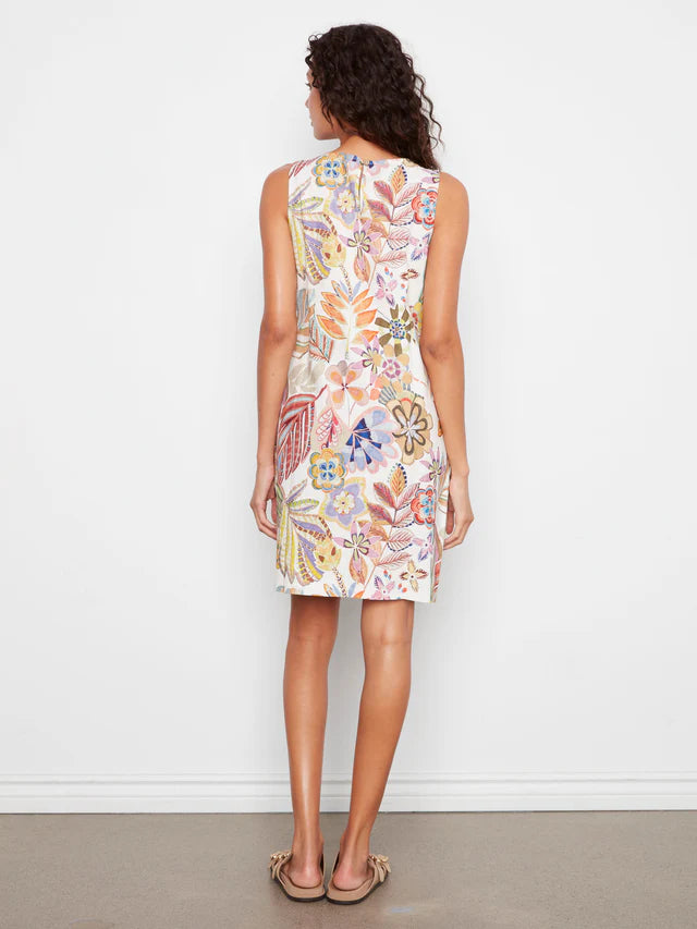 Charlie B Printed Sleeveless Linen Blend Dress - Maui