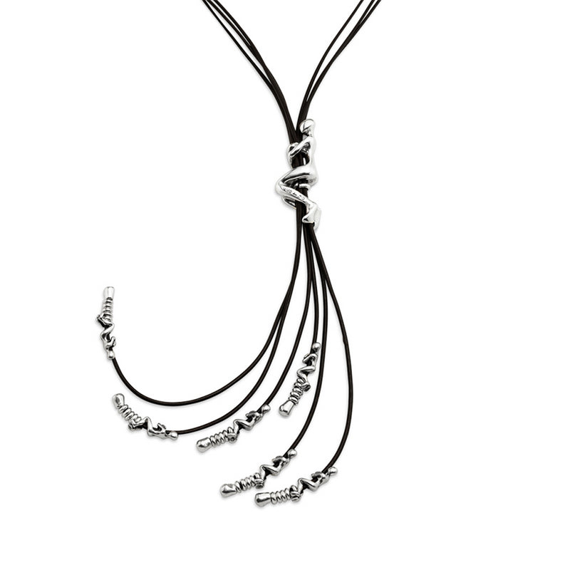 UNOde50 leather necklace - Sterling Silver