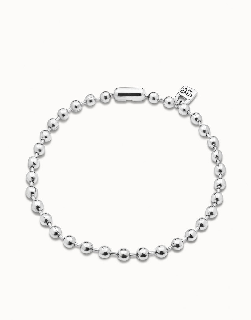UNOde50 Short beaded necklace with padlock - Sterling Silver