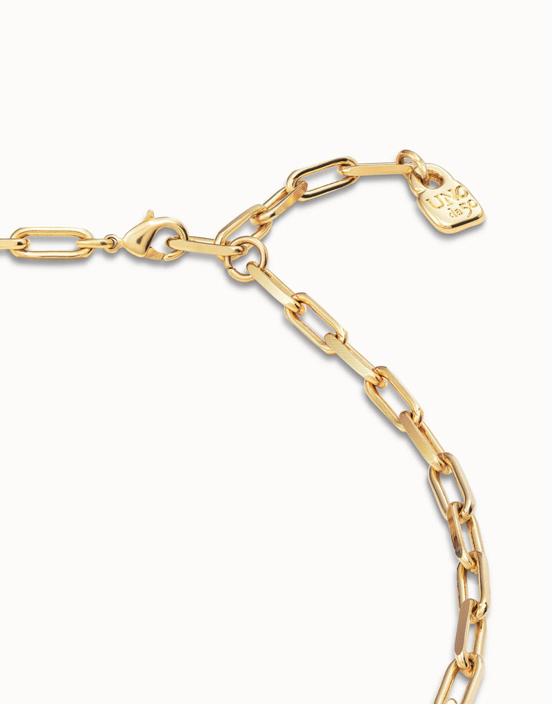 UNOde50 Short link chain charm necklace - Gold