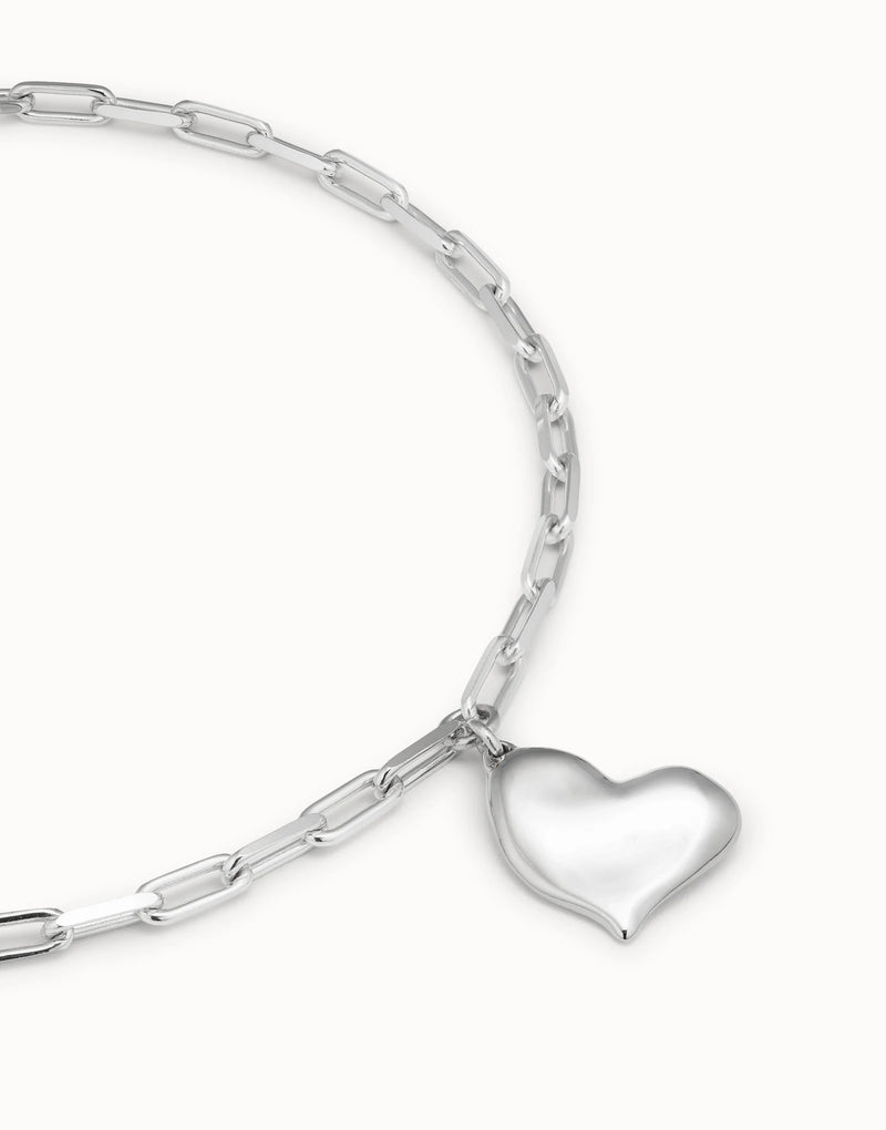 UNOde50 Link chain necklace with heart - Sterling Silver