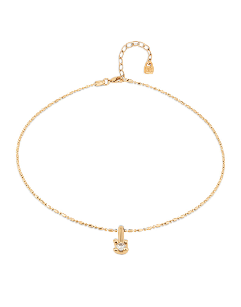 UNOde50 Short chain necklace with white cubic zirconia - Gold