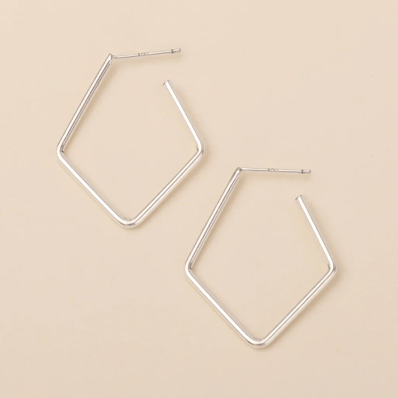 Scout - Refined Earring Collection - Orion Diamond Hoop/Sterling Silver