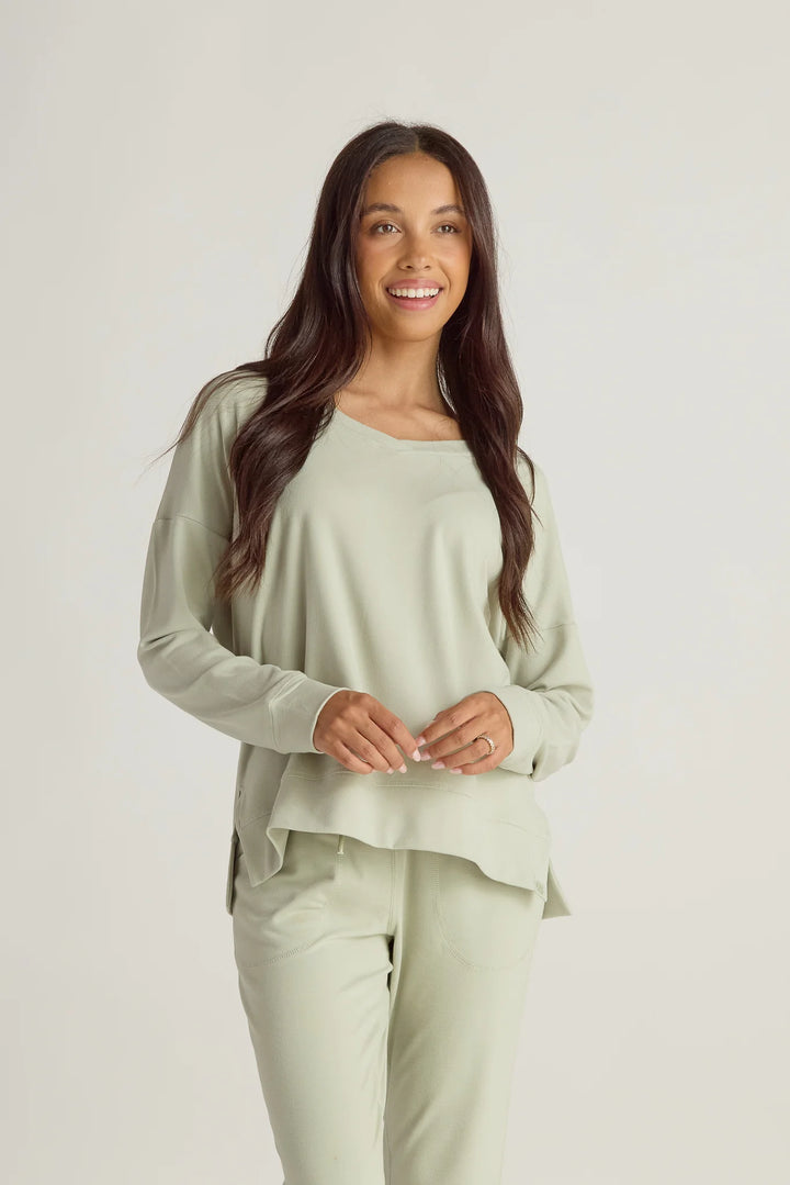 Faceplant Dreams Soft Pullover - Sage