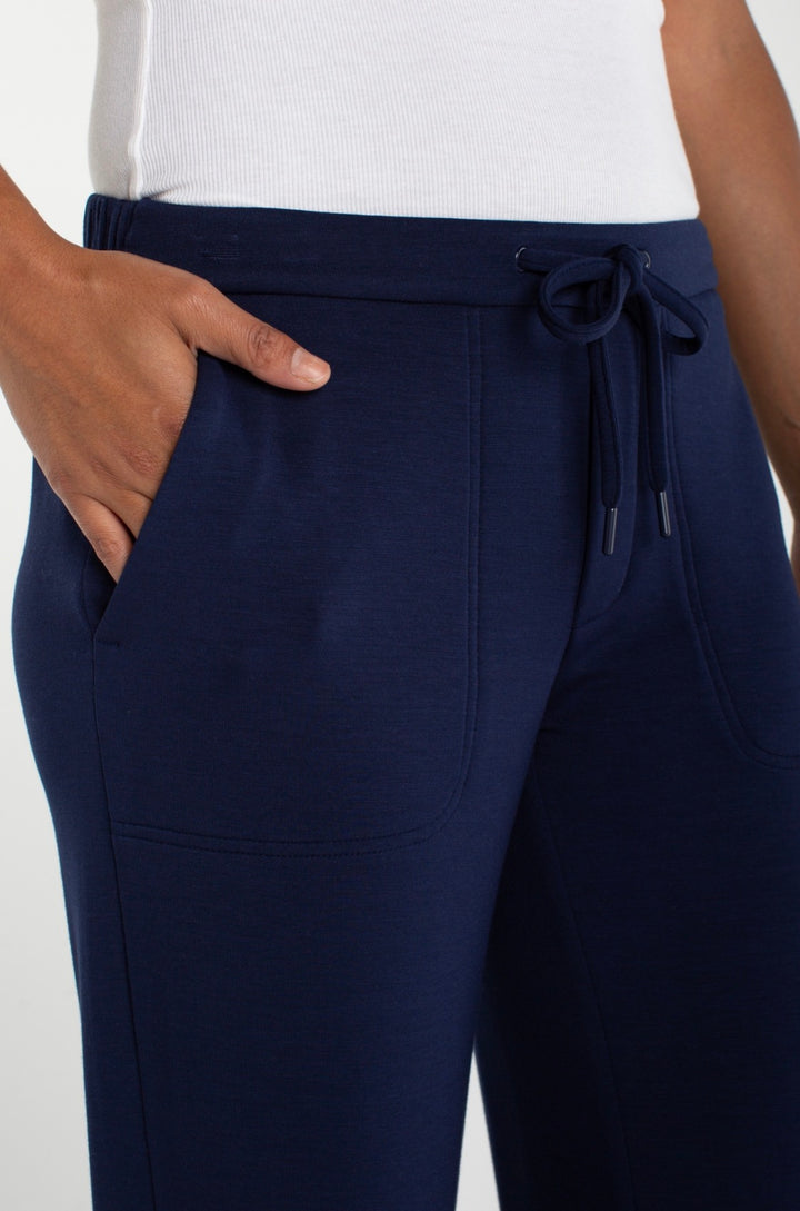 Liverpool Pull-on Wide Leg Crop Trouser - Deep Midnight - Cloud 9