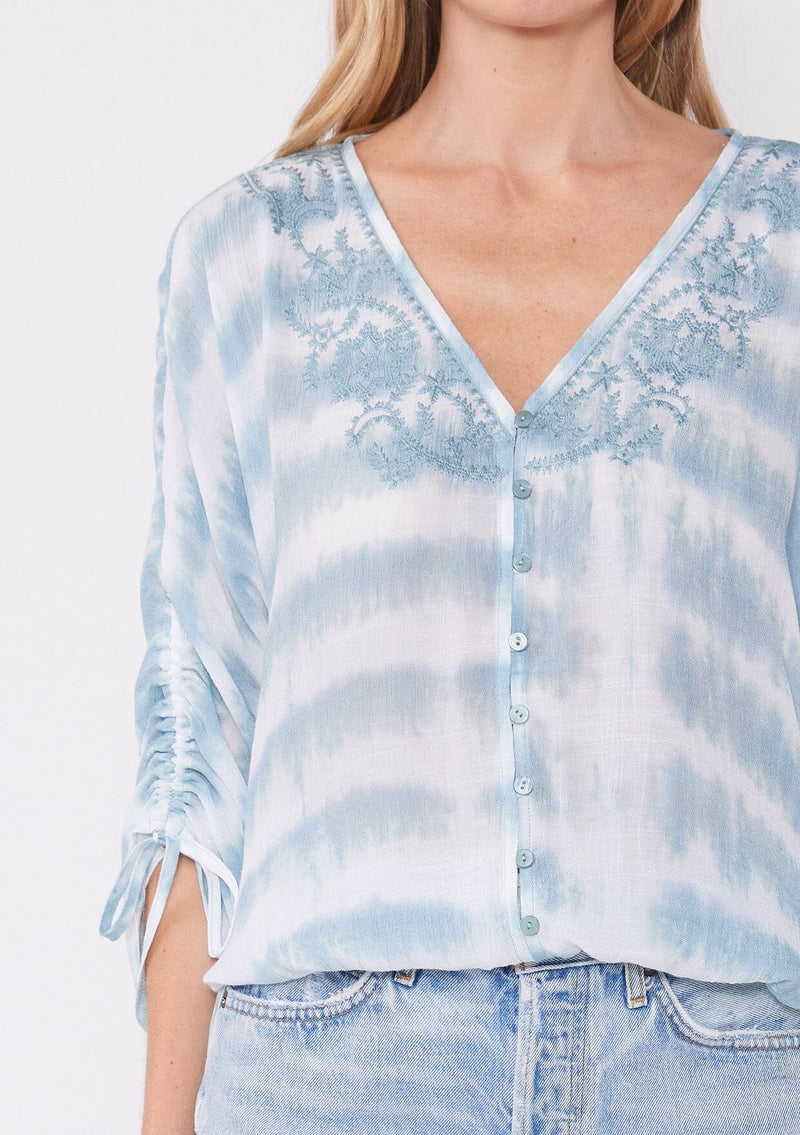 Claudia Striped Top - Aqua