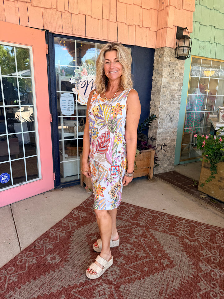 Charlie B Printed Sleeveless Linen Blend Dress - Maui