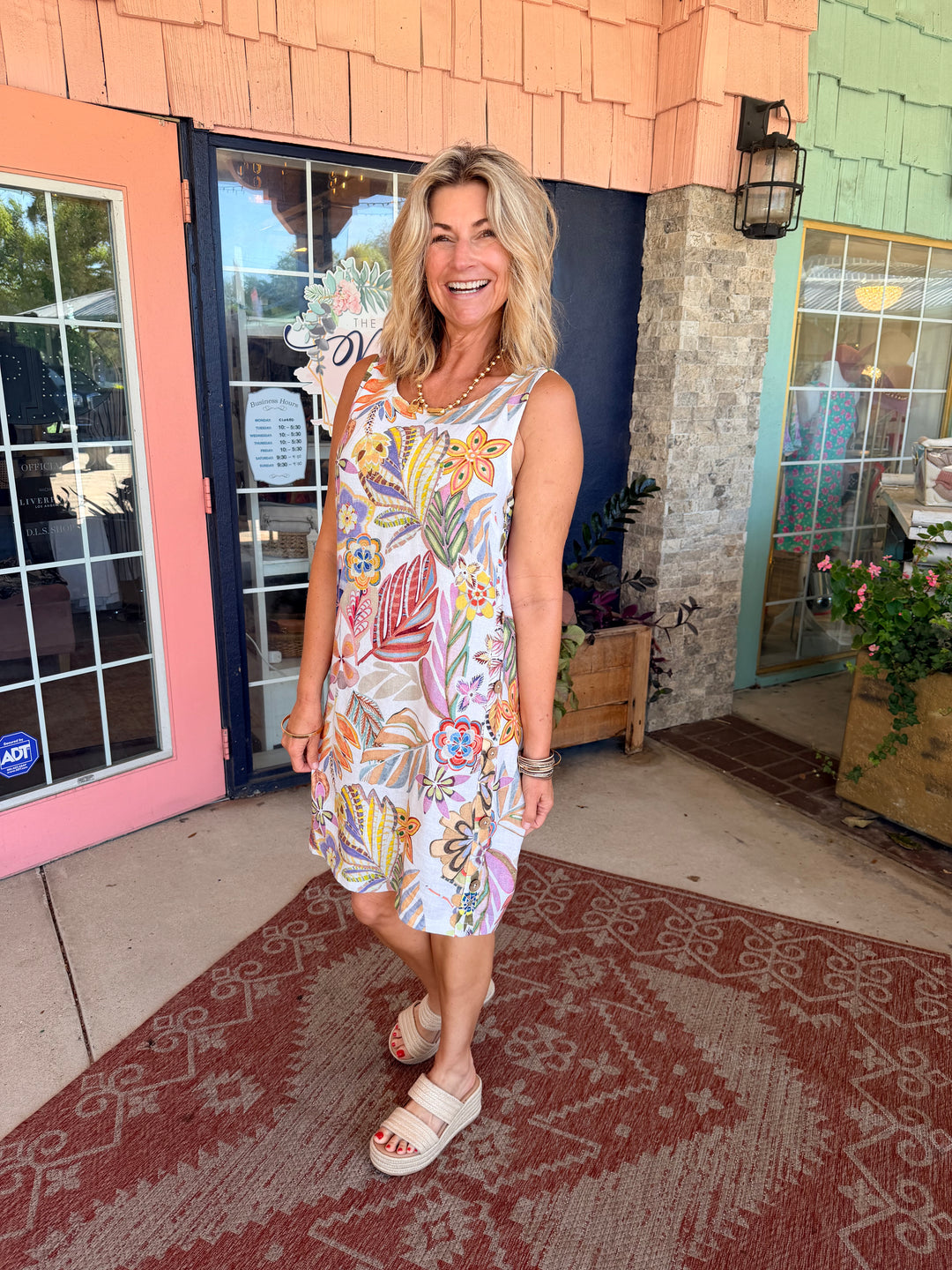 Charlie B Printed Sleeveless Linen Blend Dress - Maui