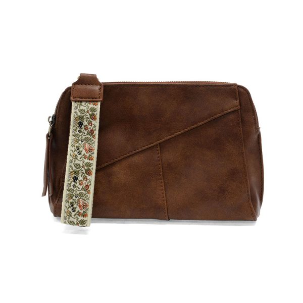 Joy Susan Gigi Crossbody with Woven Wristlet Strap - New Saddle