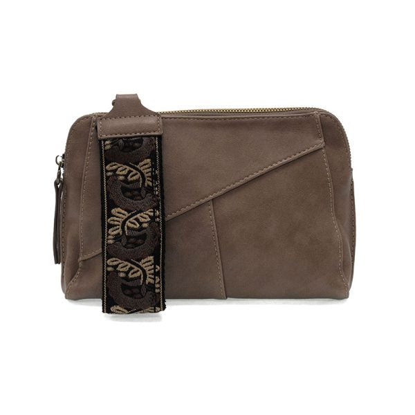 Joy Susan Gigi Crossbody with Woven Wristlet Strap - Taupe