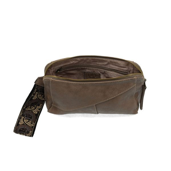 Joy Susan Gigi Crossbody with Woven Wristlet Strap - Taupe