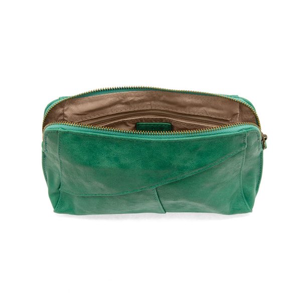 Joy Susan Gigi Crossbody with Woven Wristlet Strap - Jungle Green