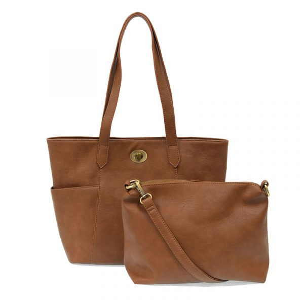 Joy Susan Judy Turn Lock Tote - Toffee