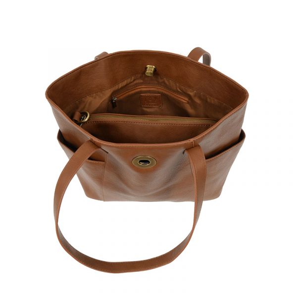 Joy Susan Judy Turn Lock Tote - Toffee