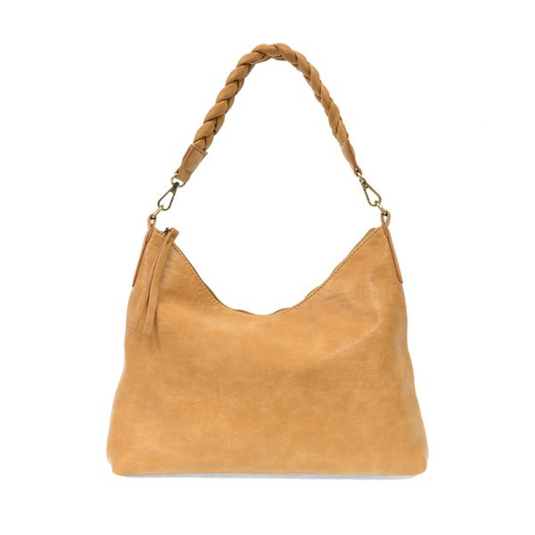 Joy Susan Selene Slouchy Hobo Bag with Braided Handle - Camel