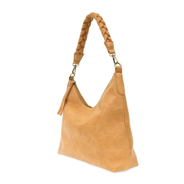 Joy Susan Selene Slouchy Hobo Bag with Braided Handle - Camel