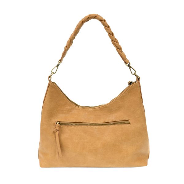 Joy Susan Selene Slouchy Hobo Bag with Braided Handle - Camel