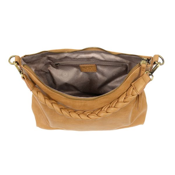 Joy Susan Selene Slouchy Hobo Bag with Braided Handle - Camel