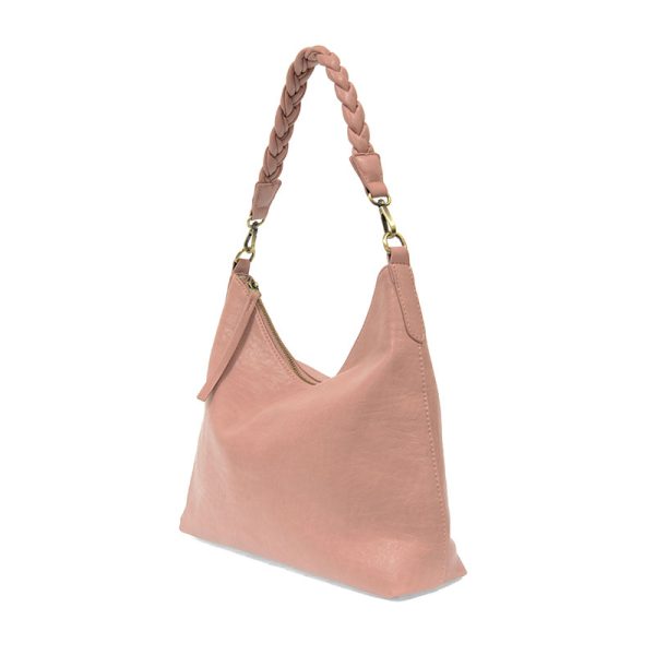 Joy Susan Selene Slouchy Hobo Bag with Braided Handle - Mauve