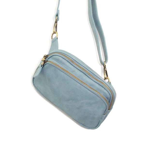 Joy Susan Kylie Double Zip Sling Belt Bag - Light Denim