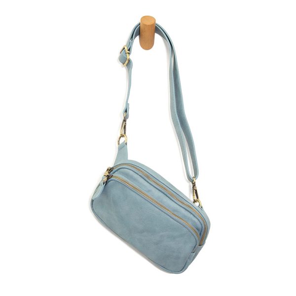 Joy Susan Kylie Double Zip Sling Belt Bag - Light Denim