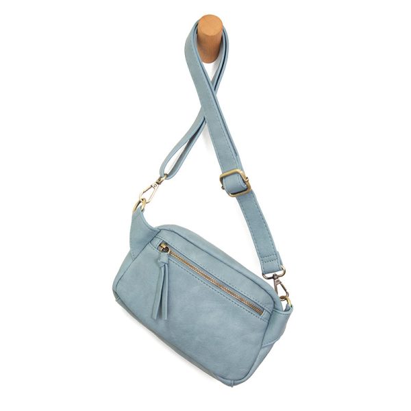 Joy Susan Kylie Double Zip Sling Belt Bag - Light Denim