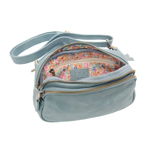 Joy Susan Kylie Double Zip Sling Belt Bag - Light Denim