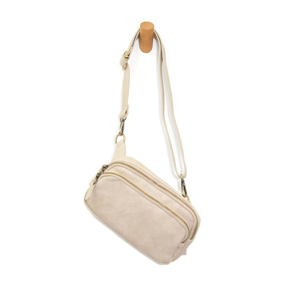 Joy Susan Kylie Double Zip Sling Belt Bag - Linen