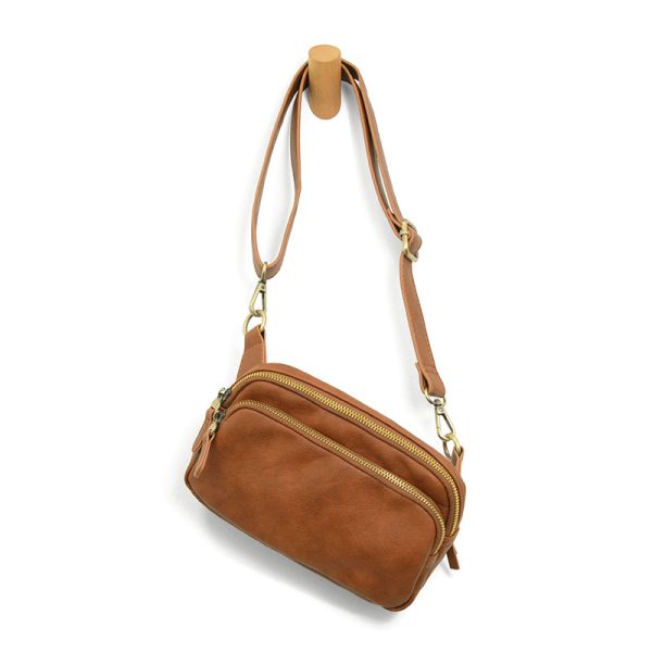 Joy Susan Kylie Double Zip Sling Belt Bag - Saddle