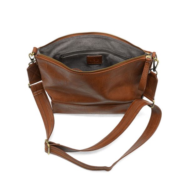 Joy Susan Leen Seamed Crossbody Bag - Pecan