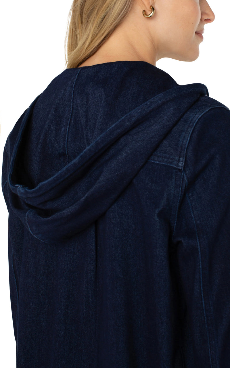 Liverpool Shirt Jacket With Hood - Indigo Rinse