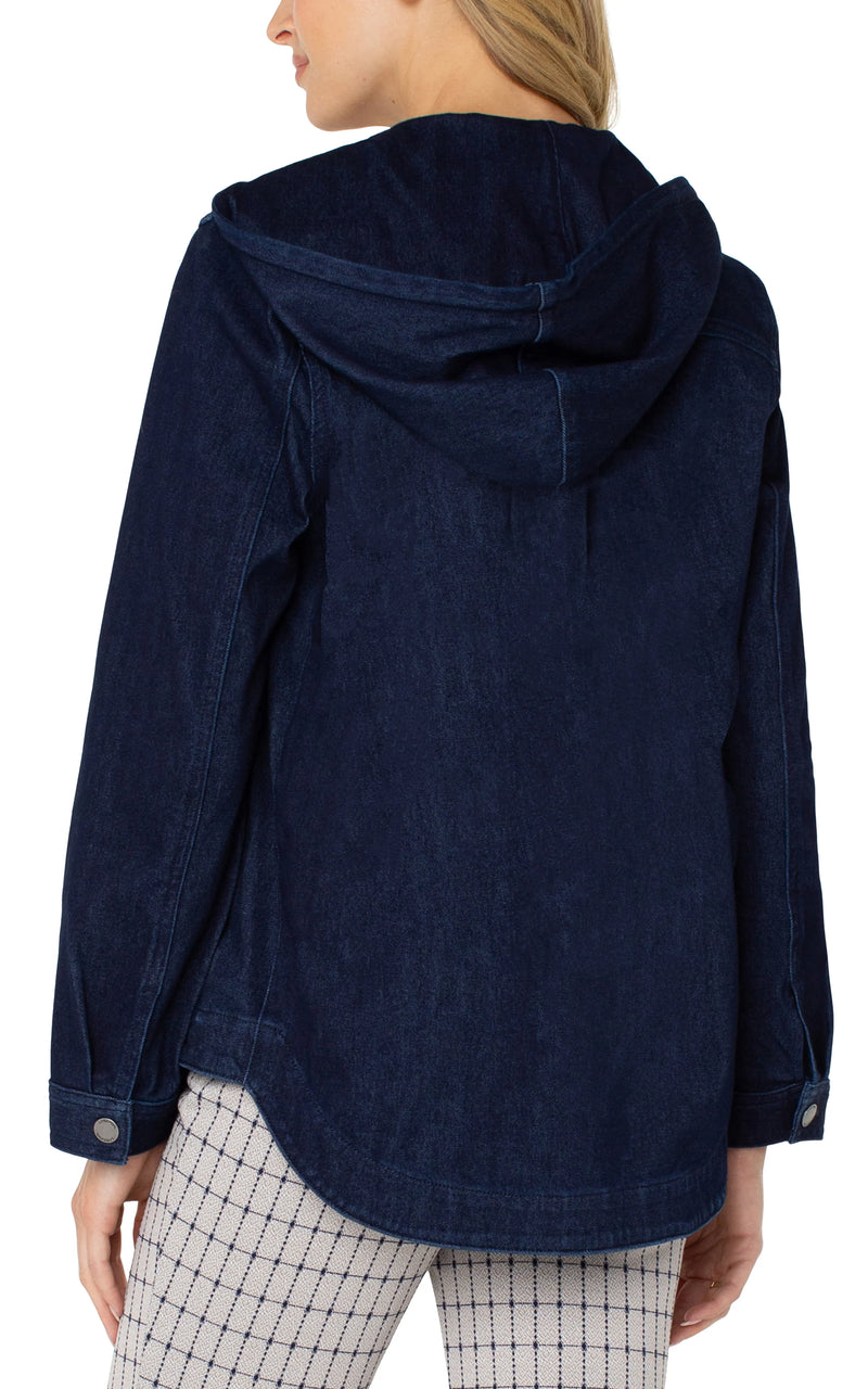 Liverpool Shirt Jacket With Hood - Indigo Rinse