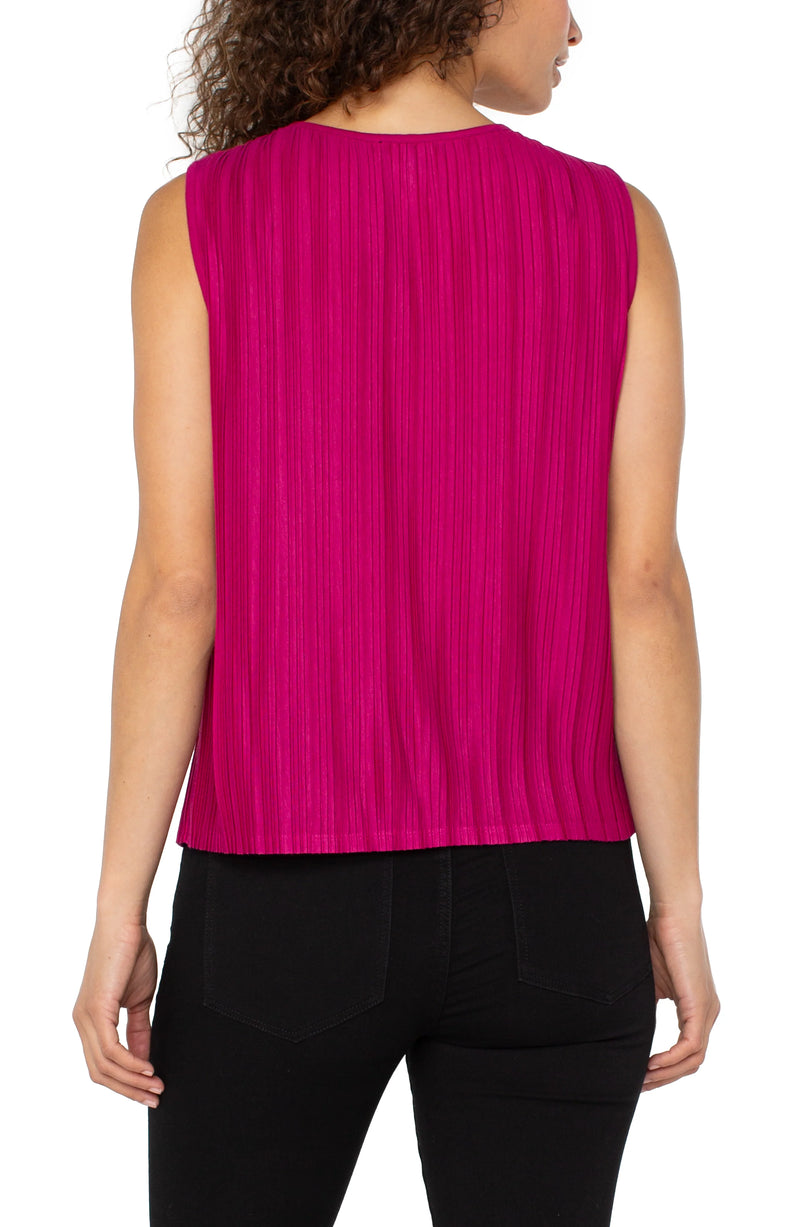 Liverpool Sleeveless Crew Neck Knit Top - Dark Currant